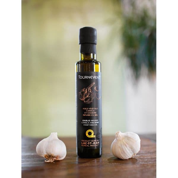 Huile de canola et chanvre infusée à l'ail